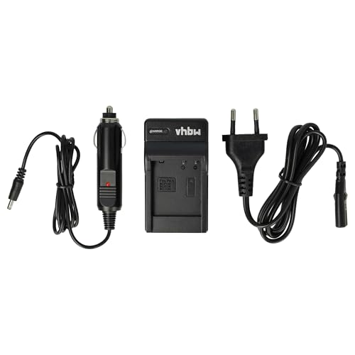 vhbw Cargador Compatible con Panasonic Lumix DMC-FS10, DMC-FP8, DMC-FS12 cámara videocámara/batería - Cargador, Adaptador Coche, indicador Carga