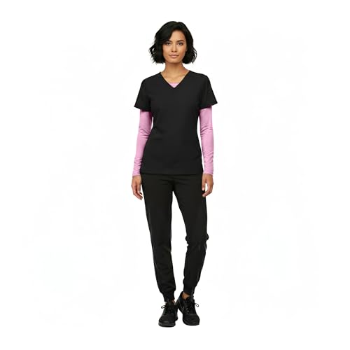 Image of Natural Uniforms Women's Long Sleeve Underscrub T-Shirt - Cotton Blend Scrub Base Layer for Nurses & Medical Professionals