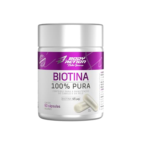 Biotina 100% Pura 60 Cápsulas Bodyaction