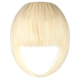 Qunlinta Clip in Bangs Hair Extensions One Piece in Fringe Bangs Hairpiece Synthetic Hair Accessories For Women Bleach Blonde