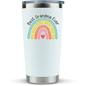 KLUBI Grandma Gifts Tumbler Mug – Best Grandma Ever 20oz Tumbler Mug With Straw – Present Idea for Great Grandma…