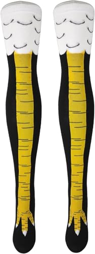 SOSOX Novelty Crazy Funny Chicken Legs Feet Over The Knee Turkey Socks, Funny Gifts for Party Novelty Socks for Women 6-10(21.65in)