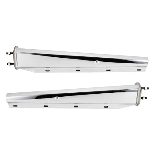 Image of Stainless Steel Straight Spring Loaded Mud Flap Hanger Set 1-1 /8 inch Bolt Spacing 30 inch Length for Semi Trucks, 1-1 /8 inch Bolt, 2 pcs, Silver