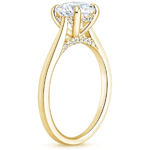 10K Solid Yellow Gold Handmade Engagement Rings 1.0 CT Marquise Cut Moissanite Diamond Solitaire Wedding/Bridal Ring Set for Women/Her Propose Ring2