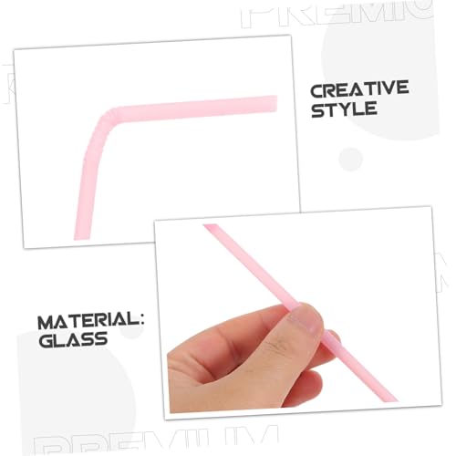 Pitillos flexibles plásticos desechables color rosa 200 unidades miniatura 3