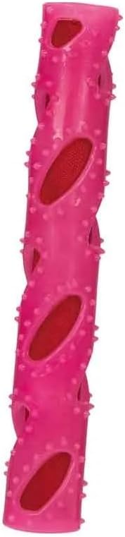 MPP 12"" Unique Spiky Durable Multi Textured Dog Toy Crinkle Stuff Sticks Fun Colors Pink