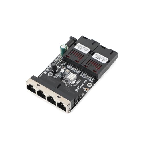 Convertisseur de média fibre optique 100M avec 4 ports RJ45 et 2 connecteurs SC