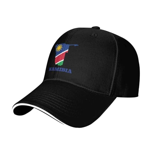 Drapeau De La Namibie Carte De La Namibie Unisexe Casquette De Baseball Anti-Soleil Chapeau Stylée Baseball Cap pour Golf Voyage Cyclisme