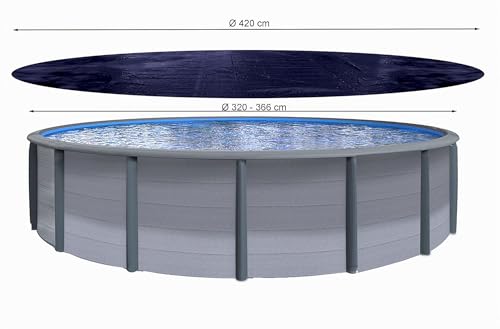 Miniatura 2 de Quick Star Solar Cubierta De Piscina De Invierno Redonda 200g M Para Piscina 320-366 Cm Dimensiones De Lona Ø 420 Cm Negro