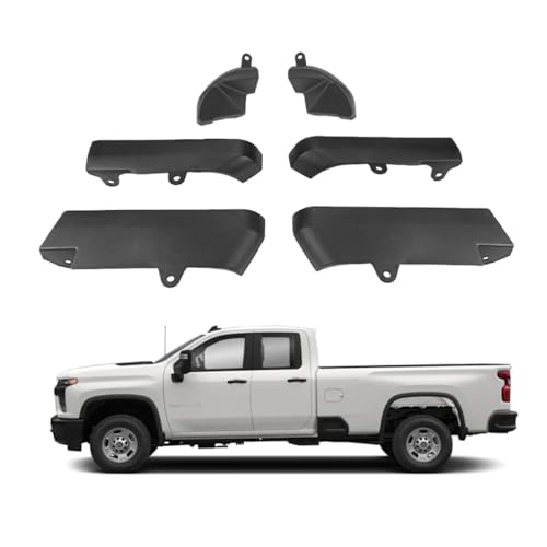 Image of 6PCS Mud Flap Delete Kit for 2020-2025 Chevy Silverado 2500HD / 3500HD 2WD /4WD Mudflaps, Protects Against Rocks and Debris, MudGuards Removal Replacement Exterior Accessories
