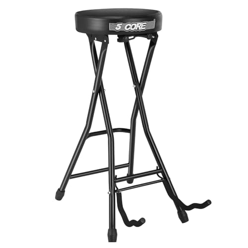 5 CORE Guitar Stool Seat Thick Cushioned Portable Durable Guitars