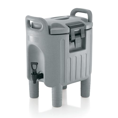 ich-zapfe.de Contenedor isotermo, contenedor isotérmico, contenedor térmico para Alimentos - con Grifo, Gris, 7,5L