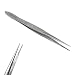 Micro Precision Surgical Forceps with Serrated Tips Stainless SteelÂ LabÂ Tweezers - Strong Point Straight Tips- 5.5 Inch - Essential Labware Supplies & Lab Starter Kit Tweezers
