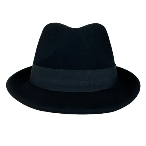 Image of FREEBIRD99 100% Wool Felt Panama Fedora Hat Short Brim Trilby Flat Hat for Men Women