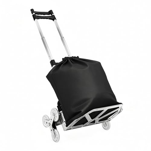 DAHAD Carretilla plegable de aluminio, profesional, capacidad de carga 75 kg, carretilla de transporte para el transporte de mercancías en almacenes, aeropuertos y centros comerciales