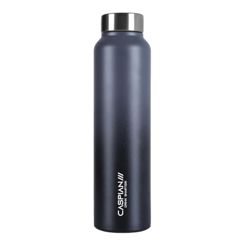 Image of CASPIAN / / / Astra ISI Certified Stainless Steel Water Bottle 1 ltr. (Graphite, 1 Litre) | Leak Proof Thunder for Fridge Home Office Travel School Kids Boys Girls Adults Sports Gym Yoga Gift| BPA Free