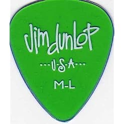 Jim Dunlop Lot de 12 Gels picks pour guitare Vert moyen - Les Beatles, Paul McCartney, John Lennon, RIngo Starr, George Harrison