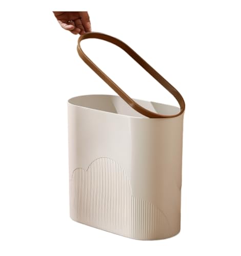 Caneca de basura plástica slim blanca para hogar