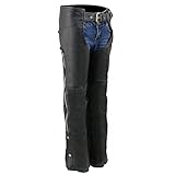 Milwaukee Leather SH2013 Kids Unisex Black Classic Leather Chaps-X-Small