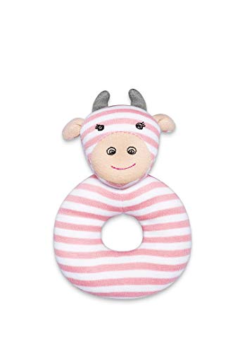 Image of Organic Farm Buddies by Apple Park Rattle | Non-Toxic, Hypoallergenic, 100% Organic Cotton for 0m+ | Teething Rattle for Newborns and Infants