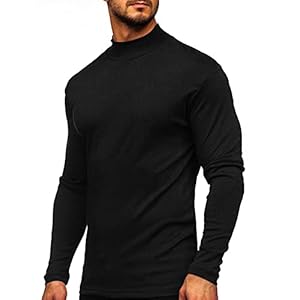 Rela Bota Mens Half Turtleneck Long Sleeve Pullover Basic Designed Undershirt Stretch Slim Fit Sweaters