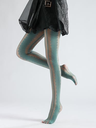 Image of Sahabowi Women Tights, Sheer High Waist Pantyhose, Vintage Control Top Stockings, Siwa7