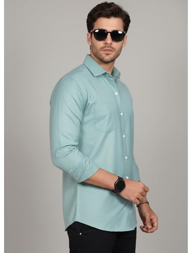Image of Diverse Men's Solid Formal Shirt | Premium Poly Cotton Full Sleeve Regular Fit Shirt for Men | Stylish Office, Business & Casual