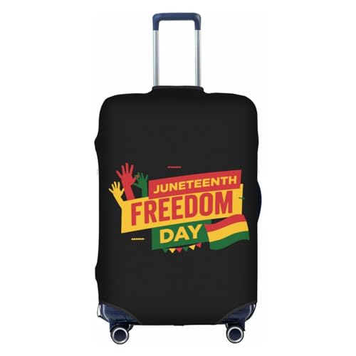 Juneteenth Freedom Day Flag Luggage Covers Dustproof Anti-Scratch Suitcase Cover Protector Elastic Washable 29-32 Inch Suitcase Cover, Large, White