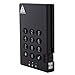 Apricorn 500GB Aegis Padlock USB 3.0 256-bit AES XTS Hardware Encrypted Portable External Hard Drive (A25-3PL256-500)