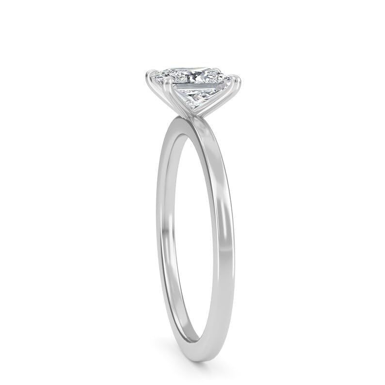 18K White Gold Created White Sapphire Princess Cut Engagement Wedding Ring Plated2