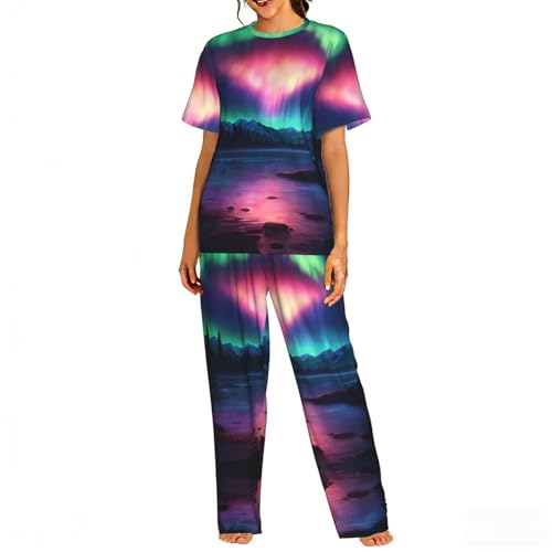 Pyjama femme aurores boréales doux et confortable pour des nuits cocooning