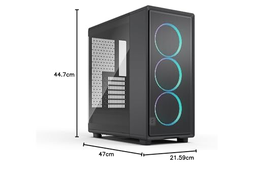 Fractal Design Epoch Schwarz RGB - Leicht getöntes Seitenteil aus gehärtetem Glas - Gaming-PC - Mesh-Frontpanel - DREI Momentum 12 RGB-Lüfter inkl. - Geräumiger Innenraum - ATX/mATX/ITX Unterstützung