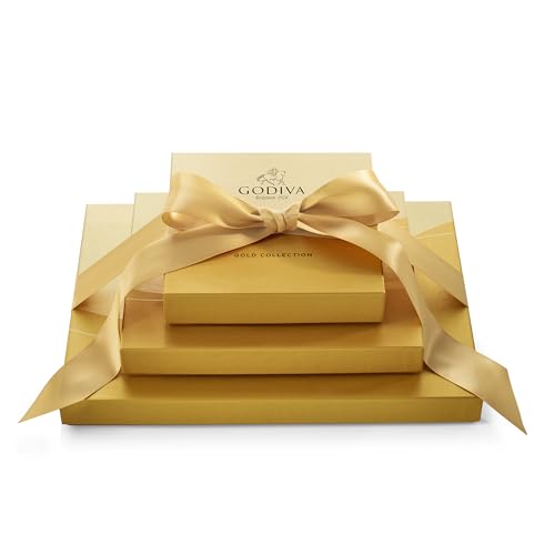 Godiva Chocolatier Anniversary Assorted Chocolate Gift Box, Creamy Milk Dark, and White Chocolates for Loved Ones, Gourmet Celebration Box of Chocolate for Gift Basket, Candy Variety Pack, 36pc
