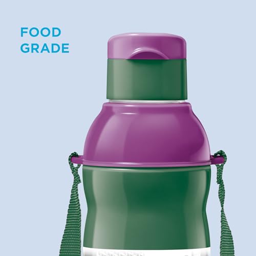 Image of Milton Marvel Kool Elite 400 Insulated Water Bottle for School Kids I Food Grade, Leak Proof Flip Top Lid, Easy to Carry Loop, Insulated Thermo Sipper Bottle for Kids, 426 ml, Dark Green (Hulk Print)