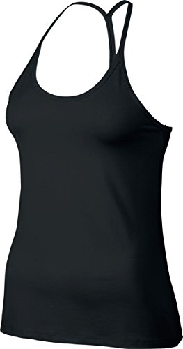 Débardeur Nike W NK Tank Slim Strappy noir pour femme adepte de fitness