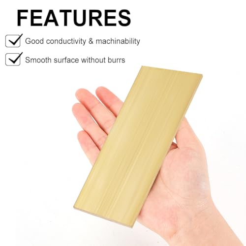 OLYCRAFT 50x154mm Messingplatten Rechteckiges Messingblech 3mm Dickes Korrosionsbeständig Goldmessingblech Messingblechmaterial Blankes Metallblech Für Metallstanzmodelle Heimwerkerarbeiten