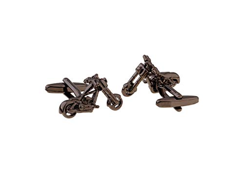 Mancuernillas para hombre KnBoB estilo motocicleta negras elegantes miniatura 2