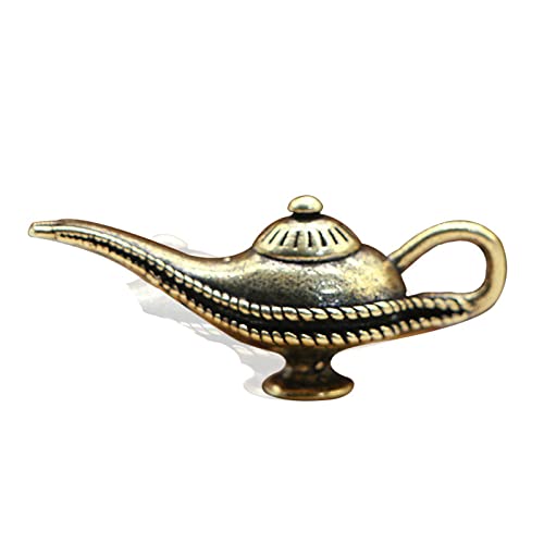 Retro latón Aladdin lámpara mágica decoración Hombres Coche llaveros Colgantes Mujeres Bolso...