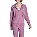 DKNY Womens Logo Drawstring Full Zip Fleece Hoodie, Dusty Orchid, X-Large