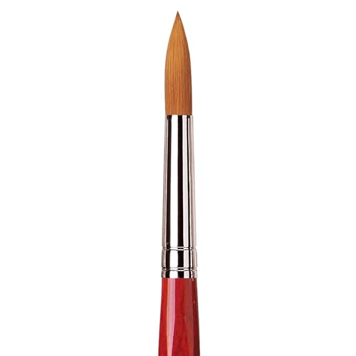 Image of da Vinci Watercolor Series 5580 CosmoTop Spin Paint Brush, Round Synthetic with Red Handle, Size 12 (5580-12)