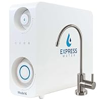 Express Water 600 GPD Tankless Reverse Osmosis System - 2:1 Pure to Drain, Easy Install, Quick Twist Filters - RO System Under Sink, Brushed Nickel
