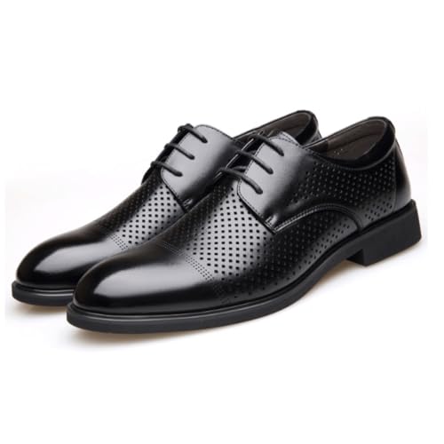 Men's Lace Up Platform Oxford Leather Dress Shoes Chunky Heel Comfortable Rubber Sole3