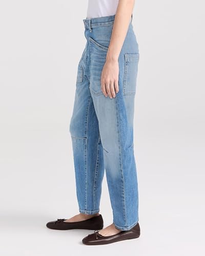 Kedera Women's Barrel Jeans Pants Straight Wide Leg Y2K Denim Pants Baggy Boyfriend Jeans with Pockets Light Blue3