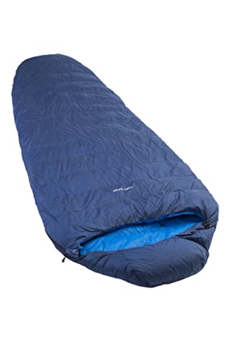 LOWLAND OUTDOOR 5 Saco de Dormir de plumón Kibo, Unisex, Azul Marino/Azul, 225 x 80 cm (Länge INKL. Haube) Cover