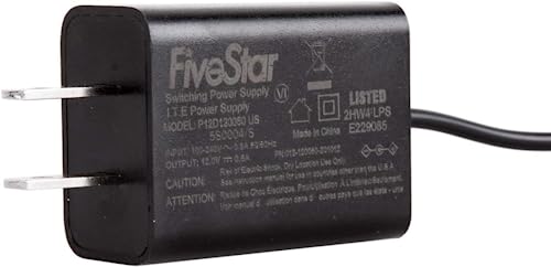 FiveStarCable 100-240V AC to 12VDC 0.5A 500mA CCTV Camera Power Supply AC to DC Switching Power Adapter