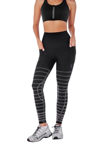 Fanka Body Sculpt Recovery Leggings Full-Length, Reversible, Compression Support for Muscle Recovery and Post-Workout Relief Black/Frost Gray