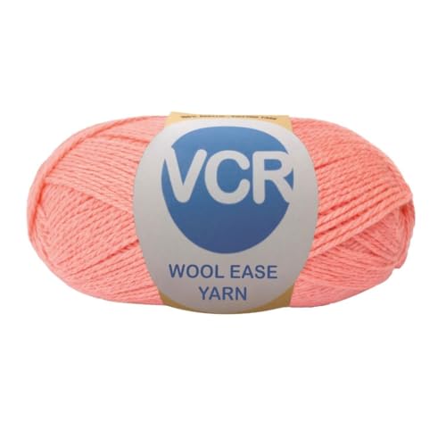 Image of VCR Peach Pink Wool Ease Yarn, 100 Grams Hank, 260 Meters Length, 100% Wool Ball for Crochet and Knitting, Suitable for Mufflers, Scarves & cowls Pack of 1