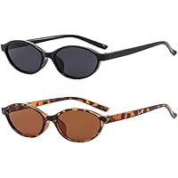 2 gafas de sol ovaladas, ovaladas, pequeñas gafas de sol de ojo