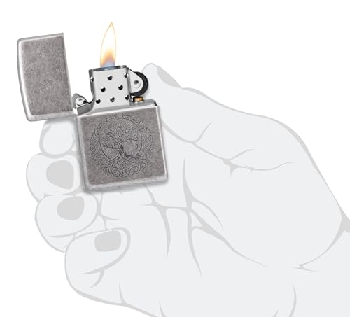 Encendedor Zippo Tree of Life Plata Antigua miniatura 3