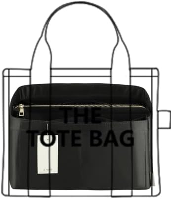 Purse Organizer Insert For Handbags, Purse Organizer With Zipper, Neverfull Organizer, Bag Organizer For Speedy Neverfull ONTHEGO Tote, Handbag and More (Silky Black, X-Large)